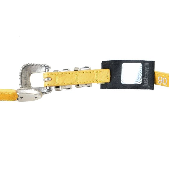 Just Cavalli 100% Leather Yellow Embellished Belt